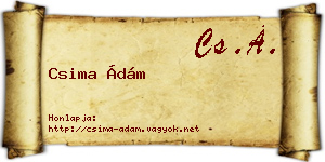 Csima Ádám névjegykártya